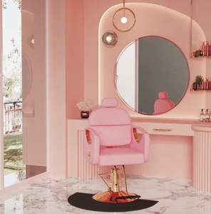 Beauty Salon Styling Stuhl in rosa Kunstleder Salon Friseurs tuhl