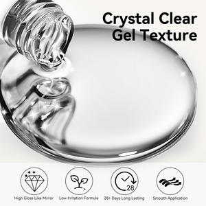 BORN PRETTY 15ml <span class=keywords><strong>Kit</strong></span> de vernis à ongles <span class=keywords><strong>gel</strong></span> transparent de qualité salon <span class=keywords><strong>avec</strong></span> pinceau souple, base et top coat brillants longue tenue 28+ jours pour <span class=keywords><strong>nail</strong></span> <span class=keywords><strong>art</strong></span>, OEM - Product Image 2