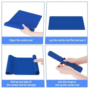 Silicone Makeup <b>Mat</b> 400x300x1mm Blue Waterproof Washable Anti-slip Dishwasher Safe Heat-Resistant Makeup <b>Table</b> <b>Mat</b> Home Vanity - Product Image 5