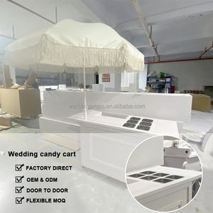 Chariot pliable de fleurs en gros personnalisable en ligne Chariot de nourriture mobile Chariot de charcuterie avec parapluie - Product Image 3