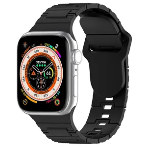 حزام سيليكون لساعة أبل ألترا باند 49 45 درع 41 40 42 38 سوار بريق IWatch سلسلة 8 SE 7 6 5 سوار مطلي