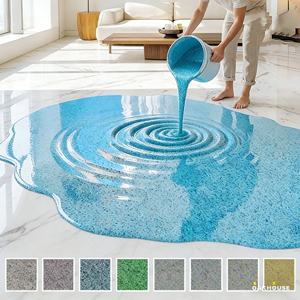 Peinture de sol de <span class=keywords><strong>garage</strong></span> auto-nivelante en résine époxy haute brillance avec sable coloré pour hôpitaux, allées en ciment, revêtement liquide antidérapant - Product Image 1