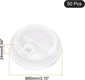 Couvre-tasses jetables biodégradables en fibre de bagasse de 80 mm et 90 mm pour gobelets à café chauds de 8/12/16 oz - Product Image 2