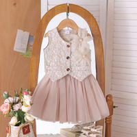 Ensemble pour fillette, gilet fleuri mignon + jupe tutu, 2 pièces, ensemble de vêtements d'été mignon