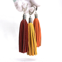 Accessoire de sac à main en cuir, pendentif à pompon, petit breloque porte-clés