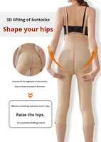 Taille haute corps façonnage ventre contrôle bout à bout levage Shapewear post-aspiration Double face fermeture éclair cuisse Compression pantalon respirant