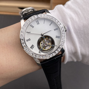 High-Quality Diamond-Encrusted Tourbillon Mechanical Watch - Luxury Designer Classic Fashion Men's Mechanical Watch - Product Image 6