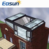 Fenêtre de toit coulissante automatique en aluminium électrique imperméable pour balcon et patio, ouverture de toit vitré rétractable, anti-insectes