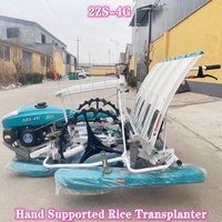 Planteur de riz de champ à haute efficacité 4 rangées de semence de riz de marche Machine transplanteuse 5 Hp ligne de production de moteur 3600 tr/min