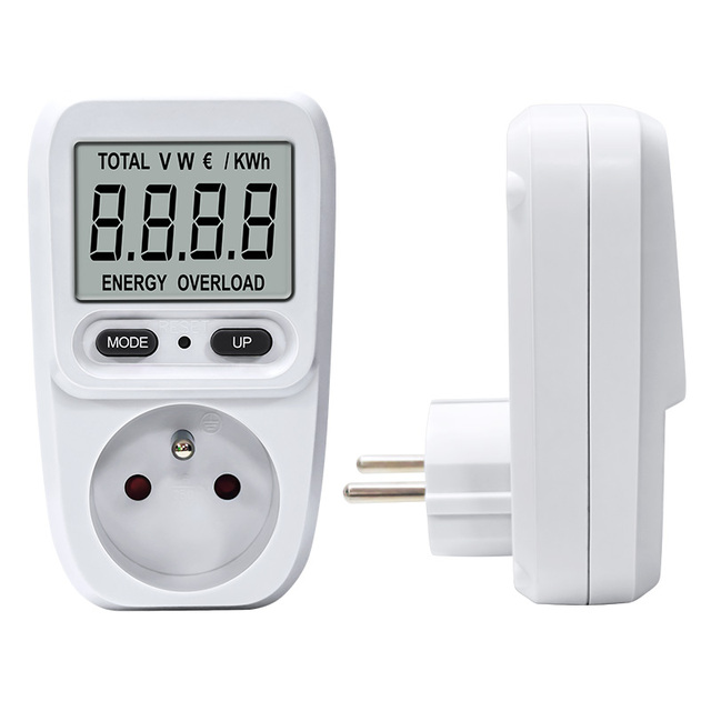 PZFS-01 French Smart Digital Electric Power Meter 16A 3680W LCD Wall Socket Single Phase Single Watt Meter Factory Direct