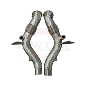 Vortex Performance Turbo Headers for Ferrari F8 Tributo 3.9 V8 Twin Turbo F154CG Stainless Steel Heat Shield Racing Downpipes - Product Image 6