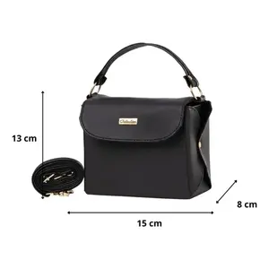 Fana Fashions Bolso cruzado Elia para mujer, color negro, microfibra, cuero sintético, resistente al agua, para todas las estaciones - Product Image 1