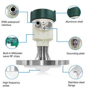 مستشعر مستوى رادار عالي التردد 80Ghz للصوامع السائلة والصلبة مستشعر مقياس مستوى الرادار غير الاتصال - Product Image 6