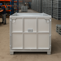 Boîtes à palettes en acier robustes pour une réduction drastique de l'espace de stockage, avec couvercle, pour solutions de stockage industrielles
