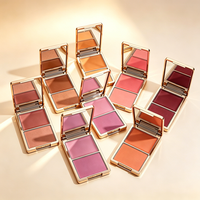 Benutzerdefiniertes Logo Wasserfeste Creme-Puder-Rouge-Palette Soft Focus Matt-Finish Langanhaltend Hochpigmentiertes Gesichtsrouge Private Label