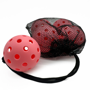 Factory Direct Supply <strong>Custom</strong> <strong>Logo</strong> Plastic Hollow <strong>Ball</strong> Golf Practice <strong>Balls</strong> Lightweight 26 Holes Airflow Pickleball with Mesh Bag - Product Image 1