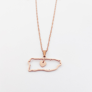 Kolye paslanmaz çelik takı porto riko Charm kolye Charms kalp kolye kolye hediyeler kadınlar için - Product Image 4