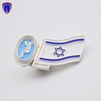 Insigne d'épingle de drapeau en émail doux du 70e anniversaire d'Israël avec édition souvenir de logo à l'arrière surélevé