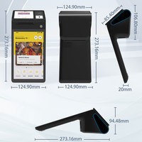 Impresora Móvil de 80 mm con Pantalla Dual, Terminal POS Android, Lector de Códigos QR y NFC, CPU Octa Core, 3 GB de RAM, para Autopago en Tiendas de Abarrotes Z150