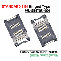 WECONN WL-SIM705-004 Connecteur de carte SIM à charnière 8 broches + 0, H=2,50 mm, Connecteur carte à carte personnalisable
