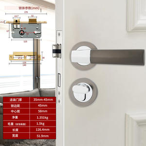 Palanca DE SEGURIDAD DE LUJO moderna de lujo, juegos de cerraduras para puertas, perillas doradas, plateadas, Zinc, gris, negro, manija de mortaja, accesorios de ventana para - Product Image 4