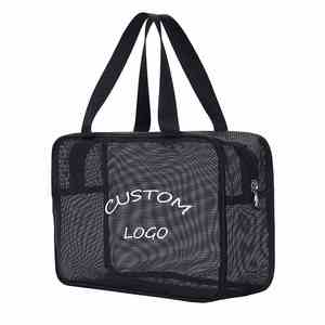 Custom Mesh Tote Bag Letter Design <b>Toy</b> Pouch Fashion Toiletry Travel Makeup Cosmetic Bag for Gym Travel Camping Business - Product Image 1