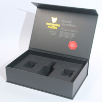 Boîte cadeau magnétique de luxe en carton métallisé pliable personnalisée avec inserts en mousse