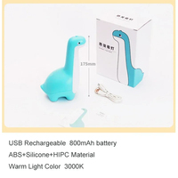 Veilleuse LED Dinosaure Mignon Bébé SleepingTimming Light Touch Switch Lampe de table de chambre à coucher USB Rechargeable pour enfants Cadeau pour enfants