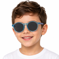 Lunettes de soleil polarisées pliables pour enfants TR90, lunettes de soleil rondes flexibles pour enfants, lunettes de soleil pliables pour garçons et filles