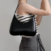 Approvisionnement stable : Sacs à bandoulière pour femme en similicuir gaufré crocodile, style vintage japonais, tendance et polyvalent, avec fermeture éclair