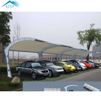 Abri de voiture imperméable en tissu PVDF avec structure en acier pour le stationnement des voitures