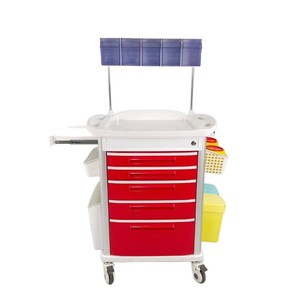 Carrito de Tratamiento Médico Multifuncional ZY690 con 4 Ruedas, Cajón y Cesta para Uso Hospitalario - Product Image 5