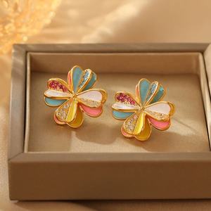 Pendientes de Plata de Ley 925 de Estilo Antiguo con Circonita en Forma de Flor, Diseño Geométrico Retro de Palacio, Joyería Vintage para Mujer, Nicho de Alta Gama - Product Image 6