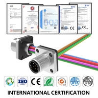Connecteur aviation à bride M12 Westsaim, mâle/femelle, étanche IP68/IP67, 8 broches, 2A, plaqué or, 30V, 24AWG, pour capteur Litz