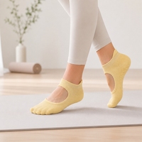 Chaussettes de Pilates personnalisées antidérapantes sans talon pour le fitness et le yoga, chaussettes de yoga en coton respirantes et écologiques pour femmes, idéales pour le printemps