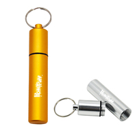 Bouteille de rangement portable personnalisée Porte-clés simple en alliage d'aluminium Logo gravé au laser Rangement classique aux herbes pour accessoires pour fumeurs