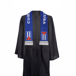 Bufanda con bandera de <span class=keywords><strong>CUBA</strong></span>, venta al por mayor, productos de animación de fútbol personalizados, bufanda para fanáticos con bandera nacional, bufandas con borlas, chal - Product Image 5