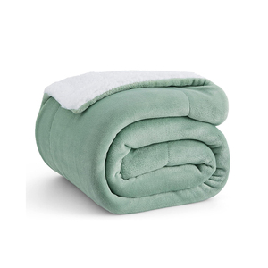 Manta polar de franela de doble capa gruesa de microfibra personalizada, manta de cama de franela Sherpa de punto liso de poliéster 100% para - Product Image 6