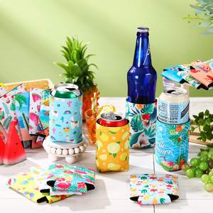 Fundas Enfriadoras de Latas de Cerveza para Playa, Diseño Hawaiano, Reutilizables, Divertidas, para Bebidas y Refrescos de Verano - Product Image 4