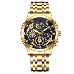 Montre à quartz pour homme en acier inoxydable, alliage, design, luxe, 41 mm, cadran en verre, étanche, OEM ODM - Product Image 1