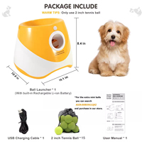 Lanceur de balles automatique pour petits chiens, rechargeable par USB, portée de 10 à 30 pieds, lanceur de balles de tennis pour intérieur et extérieur