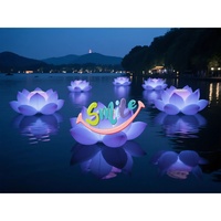 Éclairage LED gonflable au sol personnalisé fleur de Lotus fleurs gonflables indiennes géantes pour la décoration de mariage