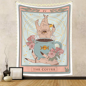 Niedliche Astrologie <span class=keywords><strong>Tarot</strong></span> Tapisserie Hexerei Tee Kaffee Hintergrund Stoff Wandbehang für Raum - Product Image 3