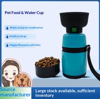Bol pliable en silicone carré amélioré de 22 oz et 5 oz avec mousqueton pour bouteille d'eau portable pour chien en extérieur 3-en-1