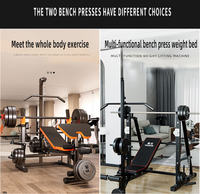 Banc de musculation pliable multifonctionnel et réglable, équipement de fitness avec barre de musculation
