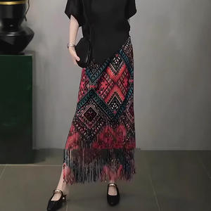 กระโปรงพลีทพิมพ์ลายดอกไม้สไตล์เกาหลี ผ้าชีฟอง ระบายอากาศได้ดี ดีไซน์สวยสง่า แฟชั่นสไตล์ชาติพันธุ์  ขายส่งออนไลน์ - Product Image 1