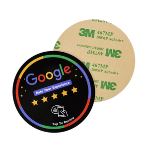 Adesivo NFC Personalizzato in PVC/Epossidico/Acrilico, Chip <span class=keywords><strong>RFID</strong></span> 213 215, Etichetta NFC Rotonda, Carta per Recensioni Google - Product Image 2