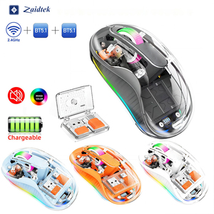 <span class=keywords><strong>Souris</strong></span> de jeu <span class=keywords><strong>sans</strong></span> <span class=keywords><strong>fil</strong></span> mini transparente double mode 2.4G/5.0 avec éclairage RGB, coque magnétique et en stock - Product Image 1