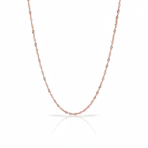 Chaîne Singapour pour femme en argent sterling 925 50 cm fabriquée en Turquie MTH1001 - Product Image 2