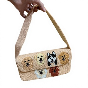 Sac à bandoulière perlé fait main pour femme, motif animal brodé de luxe, sac à main de mode, sac à main de créateur personnalisé OEM, vente en gros - Product Image 1